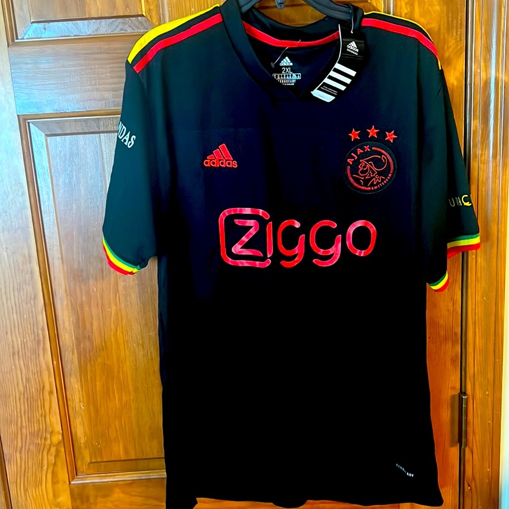 Adidas Black and Red Men's Jersey